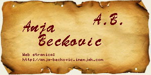 Anja Bećković vizit kartica